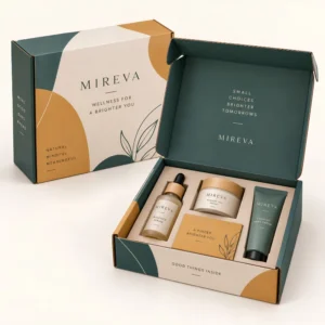 Custom mailer box with fitted insert for secure branded product packaging