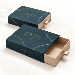 Custom Drawer Boxes with sliding inner tray and printed outer sleeve