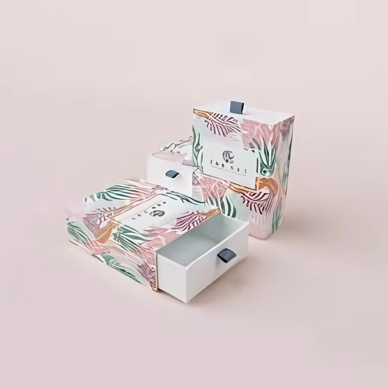 Custom Drawer Boxes with sliding inner tray and printed outer sleeve