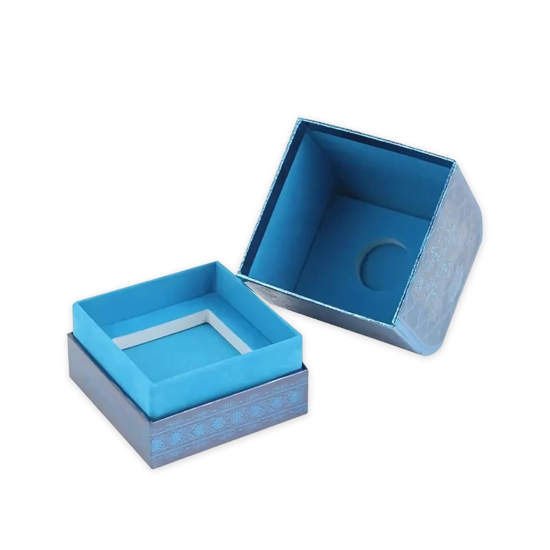 Custom Shoulder Boxes with raised inner neck and rigid lid-and-base construction