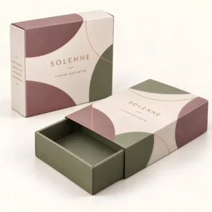 Custom sleeve box with printed outer sleeve and sliding inner tray