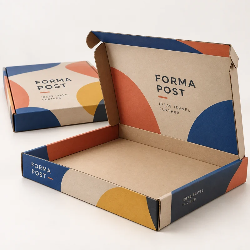 Custom C4 Postal Boxes in corrugated cardboard for A4-sized UK ecommerce products