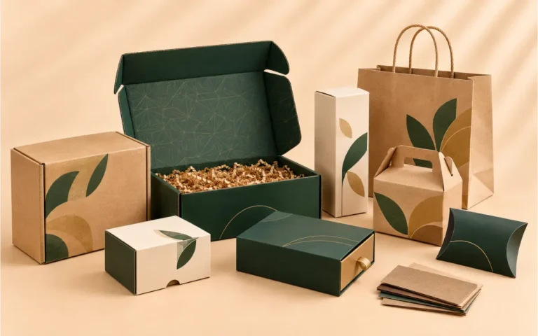 Custom packaging for small businesses with a mailer box, folding carton and presentation box