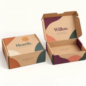 Kraft Mailer Boxes with natural brown corrugated packaging for ecommerce